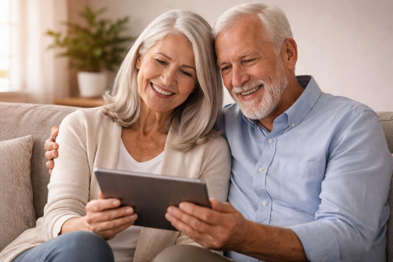 Advisor showing financial options on tablet